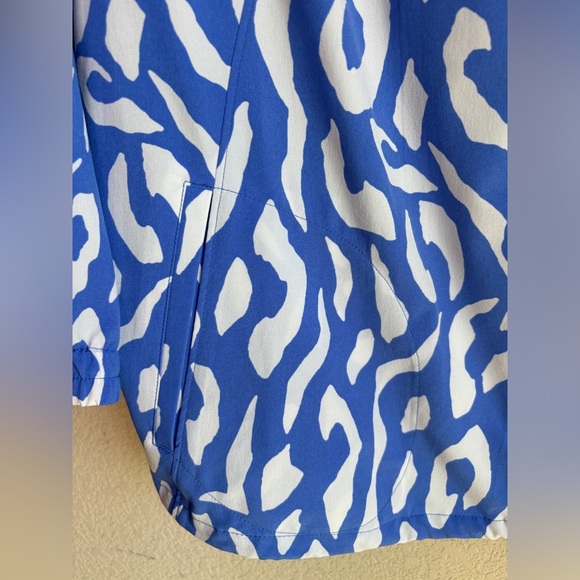 Zenergy Chicos Blue White Abstract Animal Print Zip Up Athletic Jacket 3 XL 16 - Picture 3 of 8